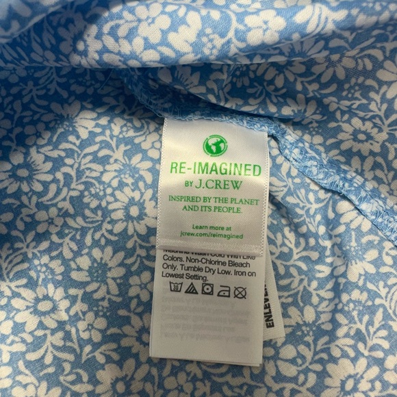 NWT J.Crew Light Blue Floral Blouse - Picture 6 of 11